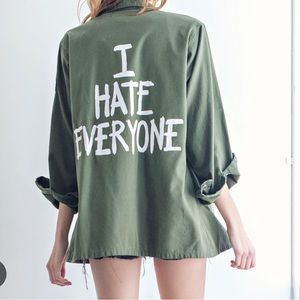 Jax Vanek I HATE EVERYONE Vintage Army Jacket | S